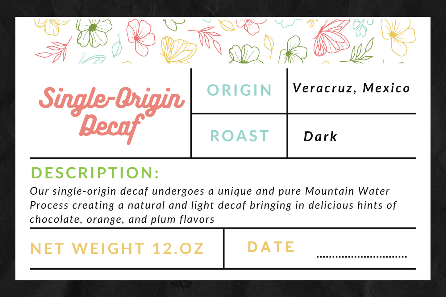 Organic Mountain Water Process Decaf
